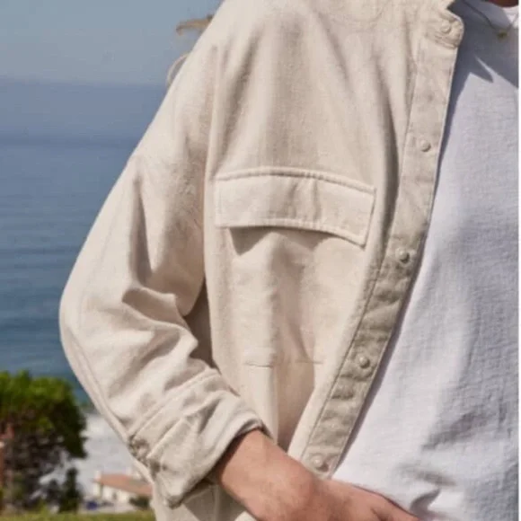 NWT Frank & Eileen Oversized McLoghlin Shirt Jacket Shacket in Natural size S - Picture 4 of 16